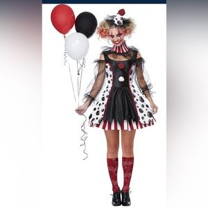 Only worn once.  Clown costume for women - still in original packaging